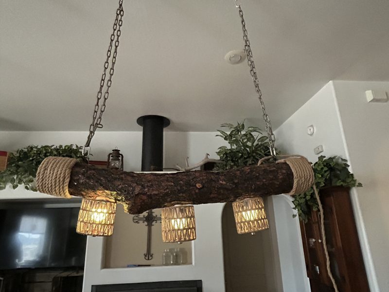 Rustic Log Chandelier – Handcrafted Elegance with Warm Glow - Image 19