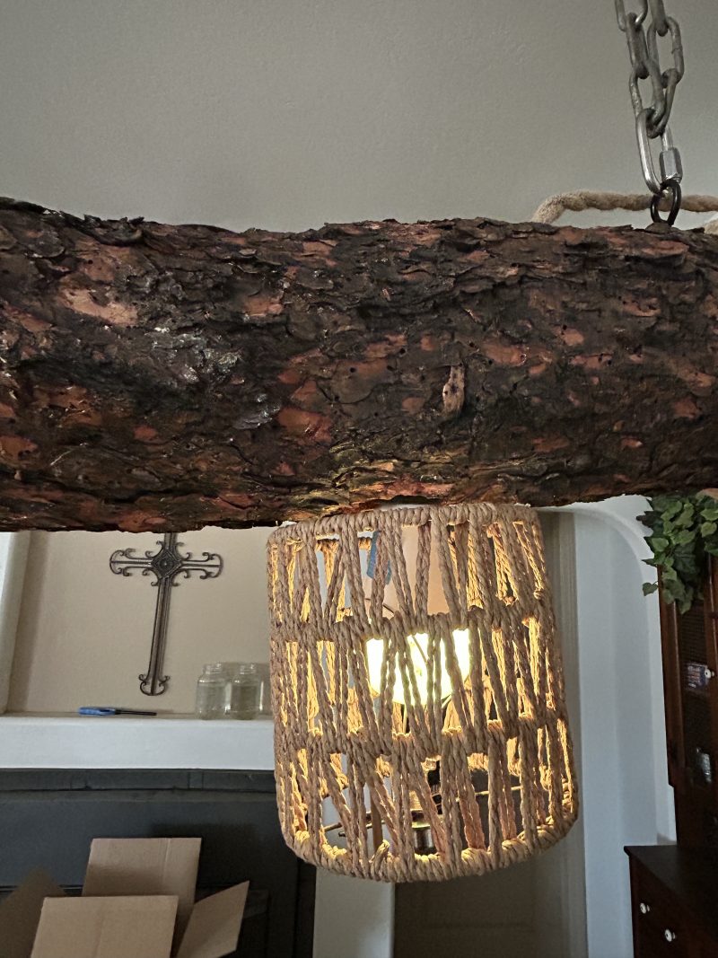 Rustic Log Chandelier – Handcrafted Elegance with Warm Glow - Image 18