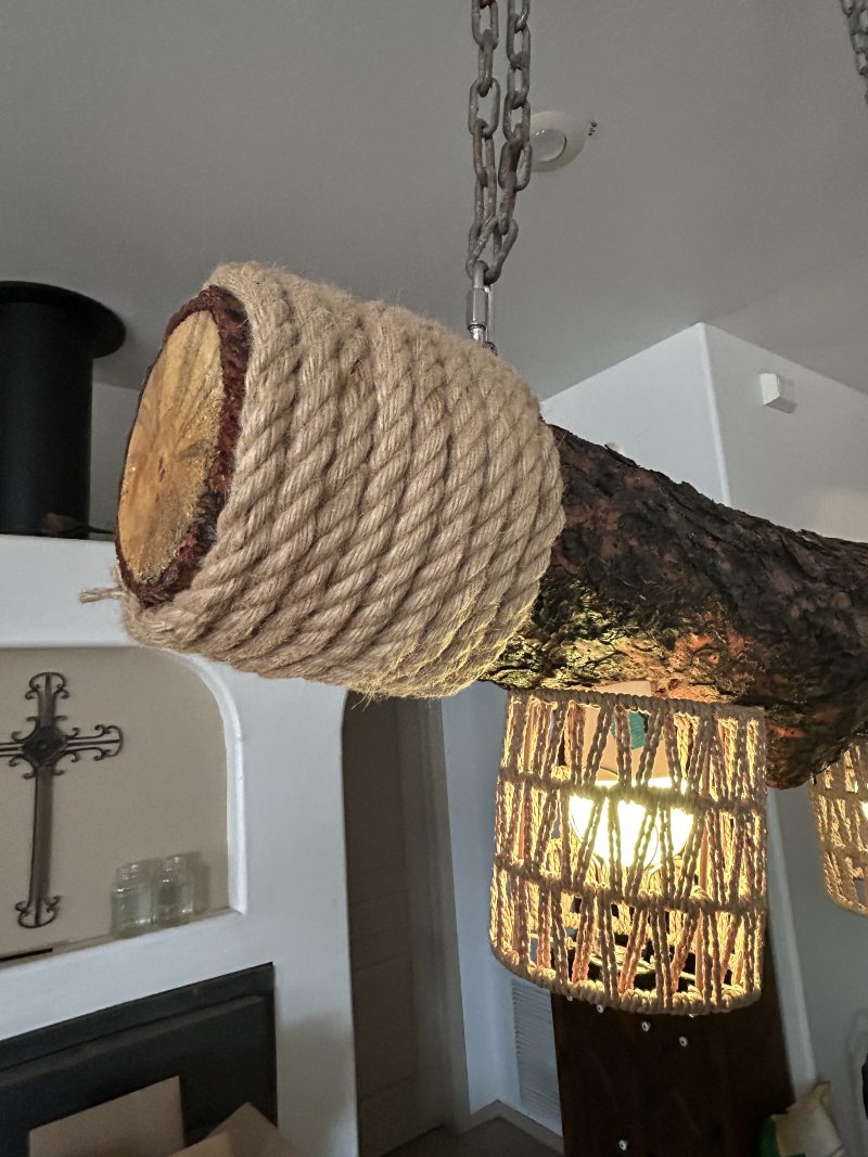 Rustic Log Chandelier – Handcrafted Elegance with Warm Glow - Image 17