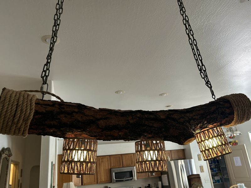 Rustic Log Chandelier – Handcrafted Elegance with Warm Glow - Image 12