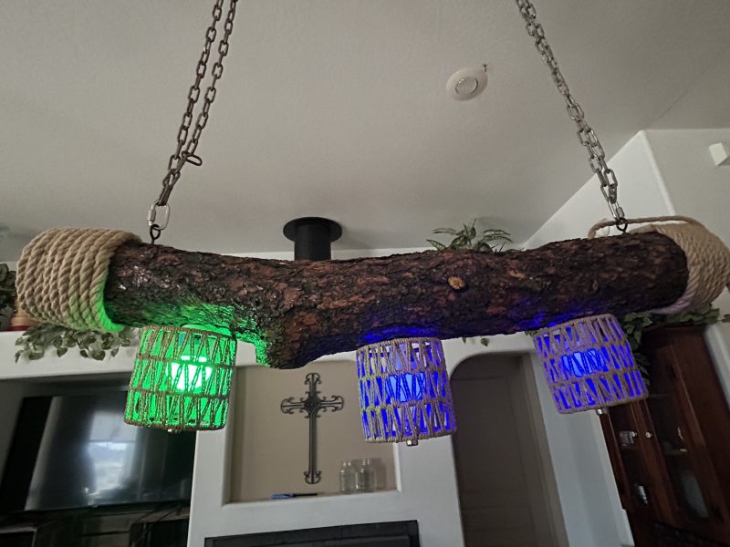 Rustic Log Chandelier – Handcrafted Elegance with Warm Glow - Image 9