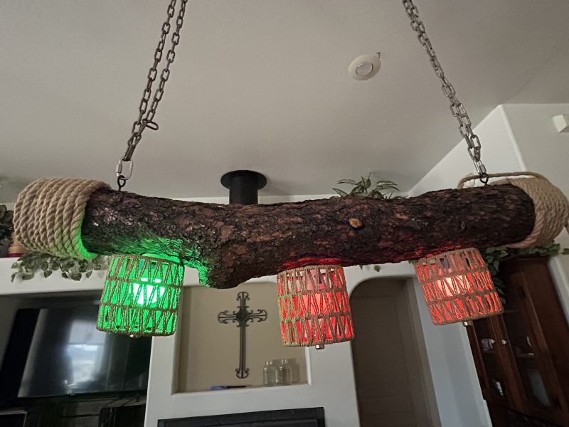 Rustic Log Chandelier – Handcrafted Elegance with Warm Glow - Image 8