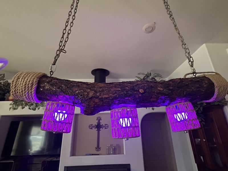 Rustic Log Chandelier – Handcrafted Elegance with Warm Glow - Image 5