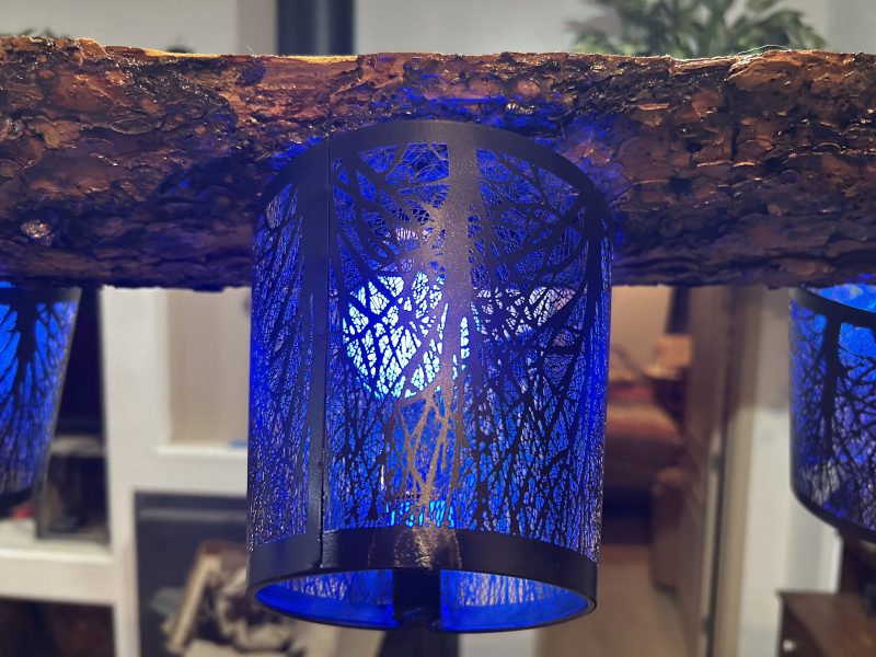 Handcrafted Rustic 5-Light Log Chandelier - Image 2