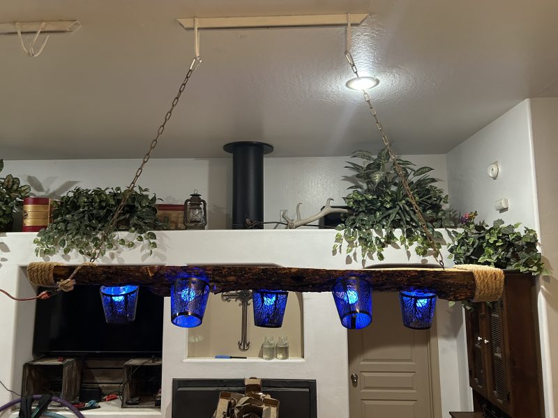 Handcrafted Rustic 5-Light Log Chandelier - Image 7