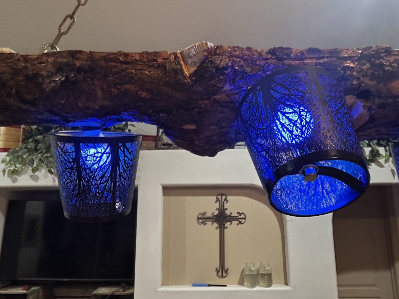 Handcrafted Rustic 5-Light Log Chandelier - Image 3